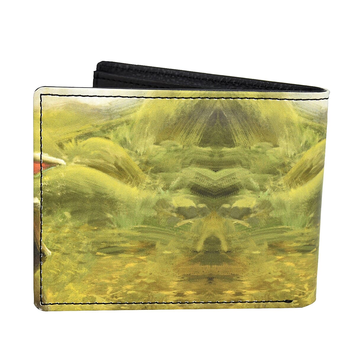 Mandalorian Grogu Green and Black Faux Leather Bifold Wallet in Tin image number 2