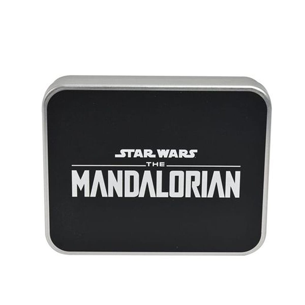 Mandalorian Grogu Green and Black Faux Leather Bifold Wallet in Tin image number 4