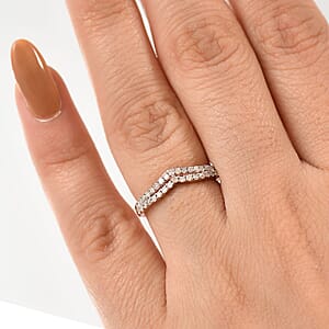 Diamond Band Ring in 14K RG Over Sterling Silver (Size 5.0) 0.33 ctw