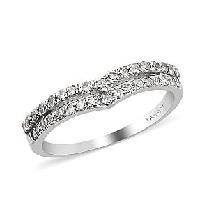 Diamond Band Ring in 14K RG Over Sterling Silver (Size 5.5) 0.33 ctw