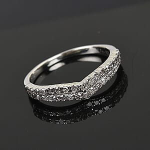 Diamond Band Ring in 14K RG Over Sterling Silver (Size 6.0) 0.33 ctw