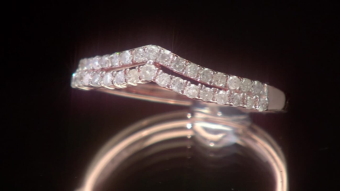 Diamond Band Ring in 14K RG Over Sterling Silver (Size 6.0) 0.33 ctw