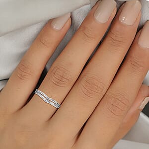 Diamond Band Ring in 14K RG Over Sterling Silver (Size 6.0) 0.33 ctw
