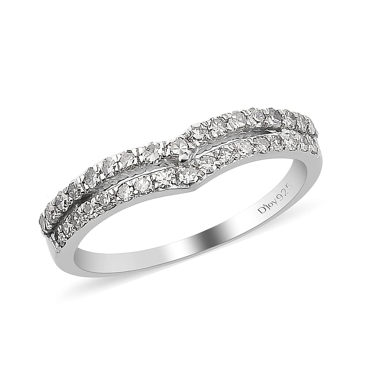 Diamond Band Ring in 14K RG Over Sterling Silver (Size 7.0) 0.33 ctw