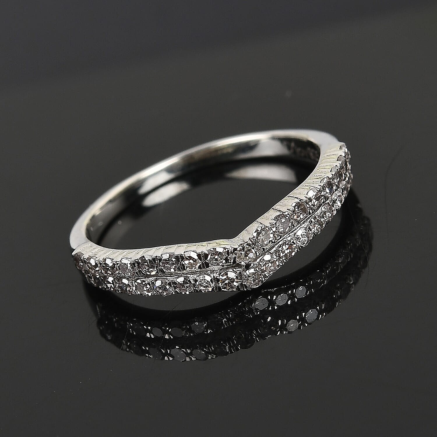 Diamond Band Ring in 14K RG Over Sterling Silver (Size 7.0) 0.33 ctw
