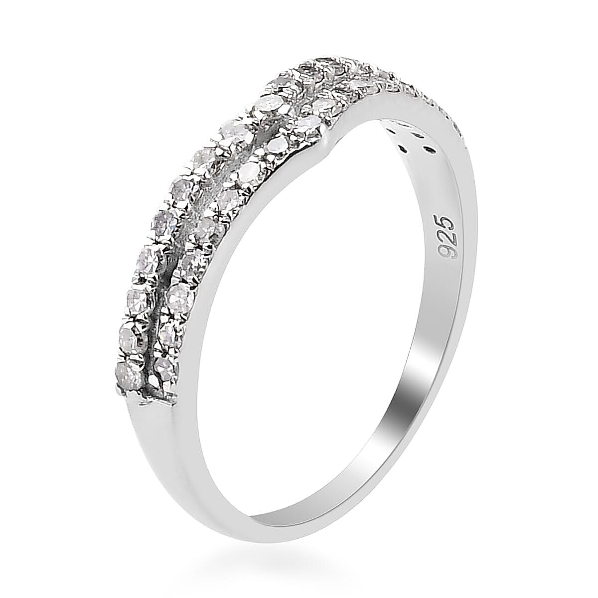 Diamond Band Ring in 14K RG Over Sterling Silver (Size 7.0) 0.33 ctw