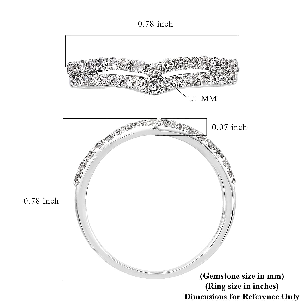 Diamond Band Ring in 14K RG Over Sterling Silver (Size 7.0) 0.33 ctw
