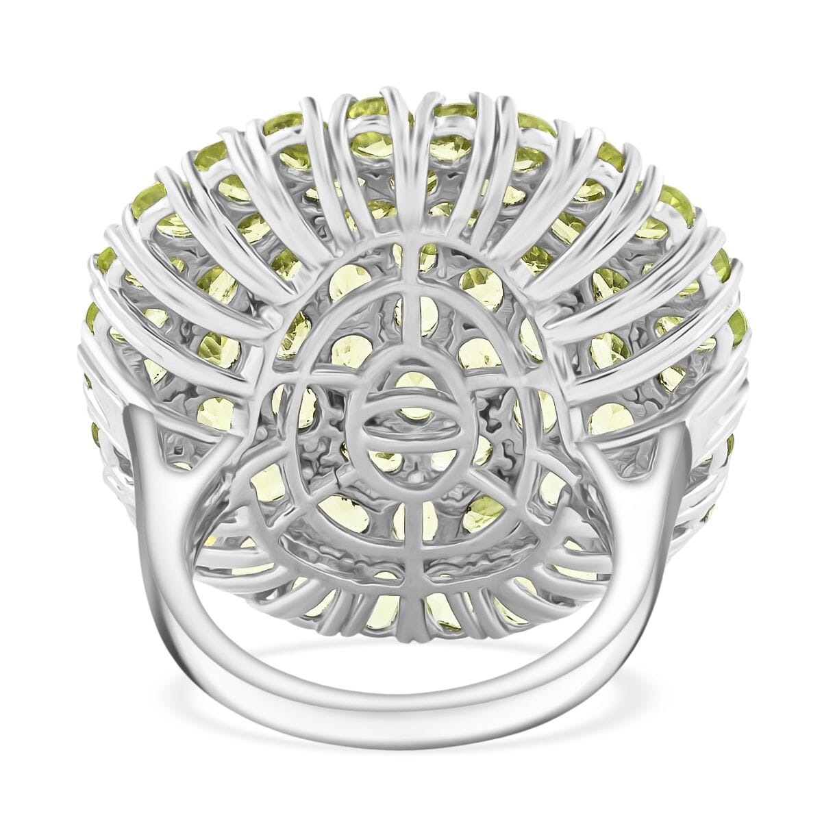 Karis Peridot 10.85 ctw Cluster Ring in Platinum Bond (Size 10.0) image number 4