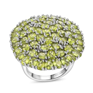 Karis Peridot 10.85 ctw Cluster Ring in Platinum Bond (Size 5.0)