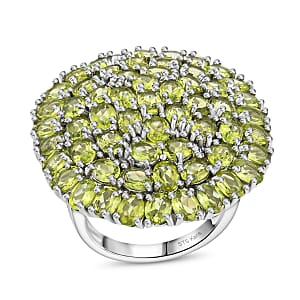 Karis Peridot 10.85 ctw Cluster Ring in Platinum Bond (Size 6.0)