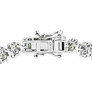 Green Diamond (IR) Art Deco Bracelet in YG Rhodium Over Sterling Silver (7.25 In) 3.95 ctw