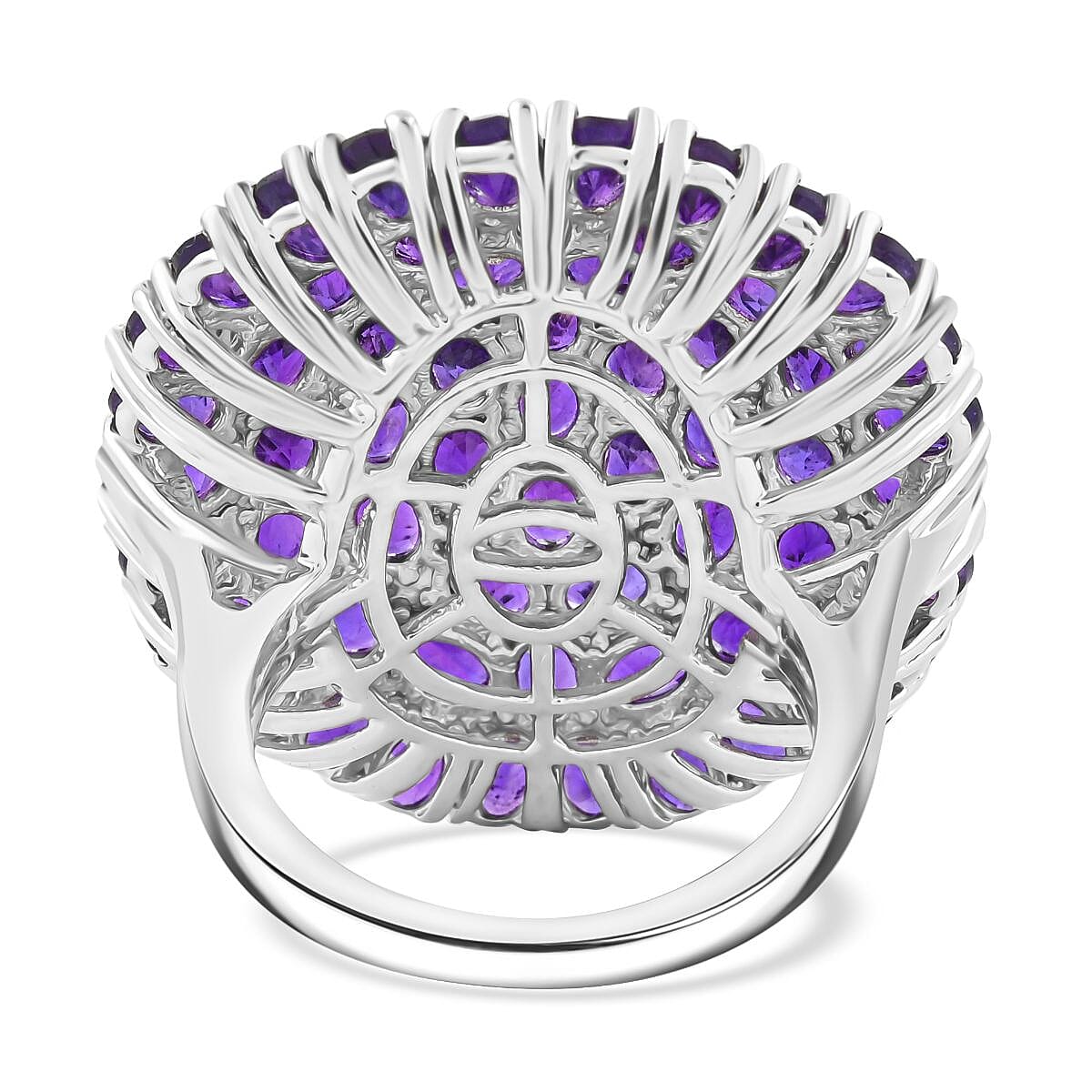 Karis African Amethyst 9.20 ctw Cluster Ring in Platinum Bond (Size 10.0) image number 4