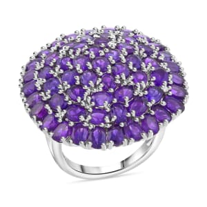 Karis African Amethyst 9.20 ctw Cluster Ring in Platinum Bond (Size 5.0)