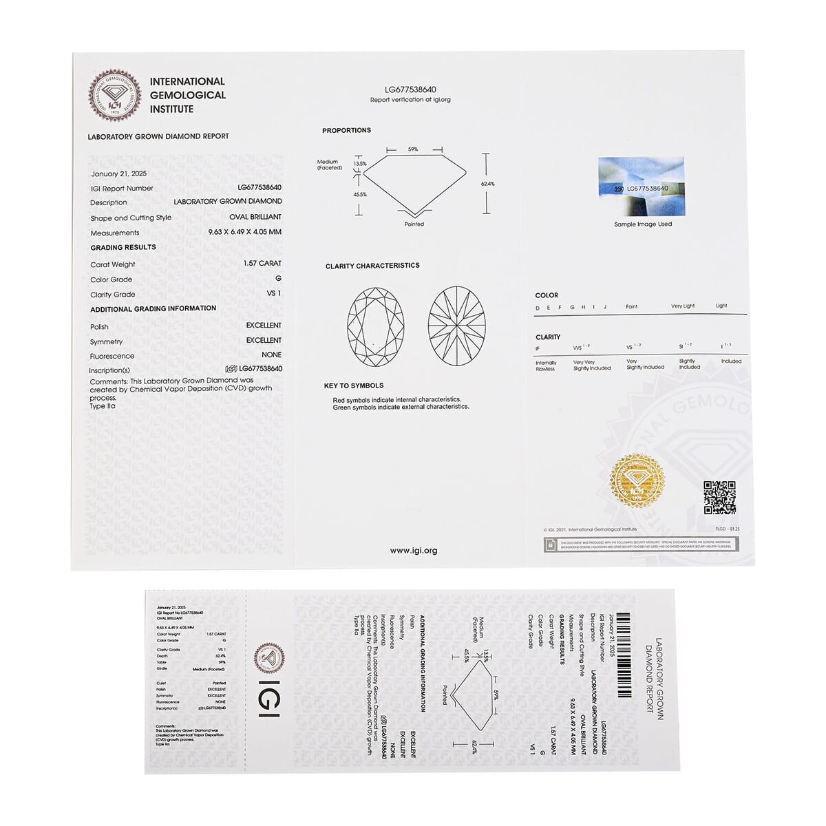 IGI Certified Luxuriant Lab Grown Diamond (Oval) (G, VS) 1.50 ctw image number 6