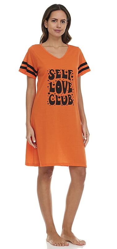 Lati Fashions Orange Sleep Shirt - 1X