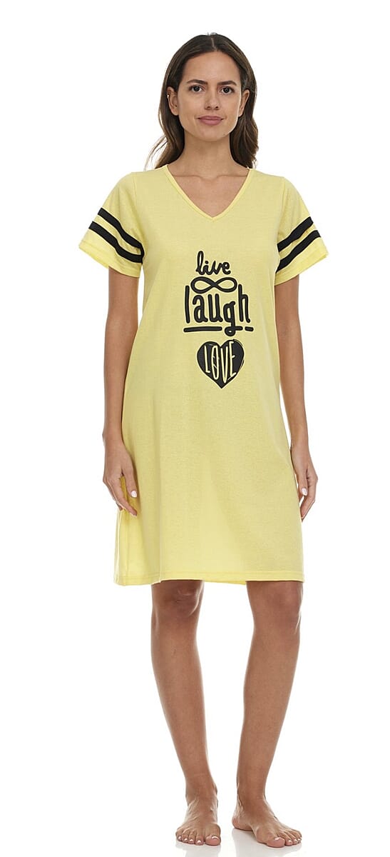 Lati Fashions Yellow Sleep Shirt - 2X image number 0