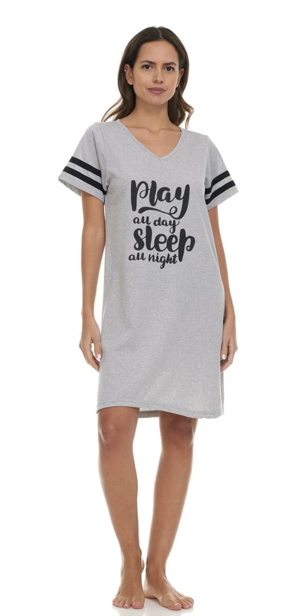 Lati Fashions Grey Sleep Shirt - M image number 0