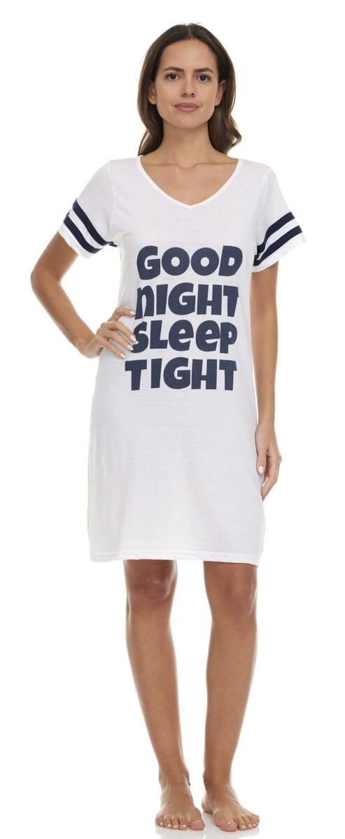 Lati Fashions White Sleep Shirt - 1X (Ships in 5-10 Business Days) image number 0