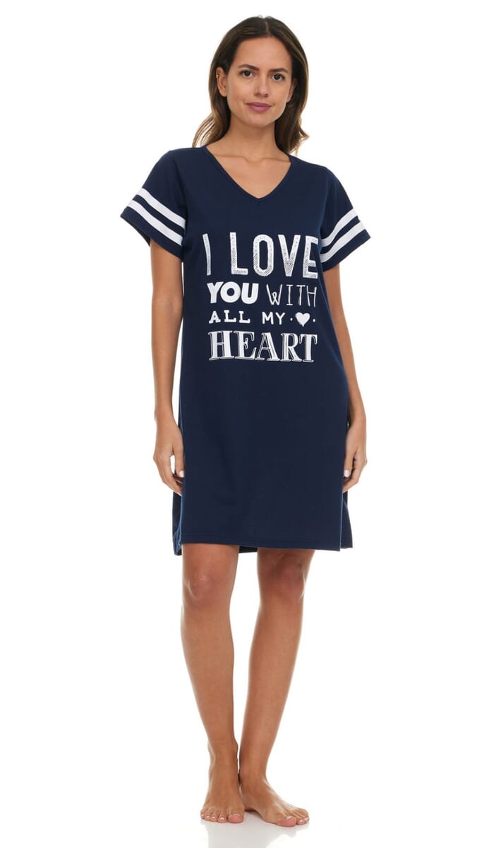 Lati Fashions Navy Sleep Shirt - L (Ships in 5-10 Business Days) image number 0