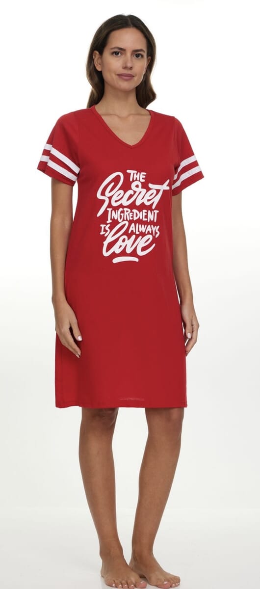 Lati Fashions Red Sleep Shirt - M (Ships in 5-10 Business Days) image number 0
