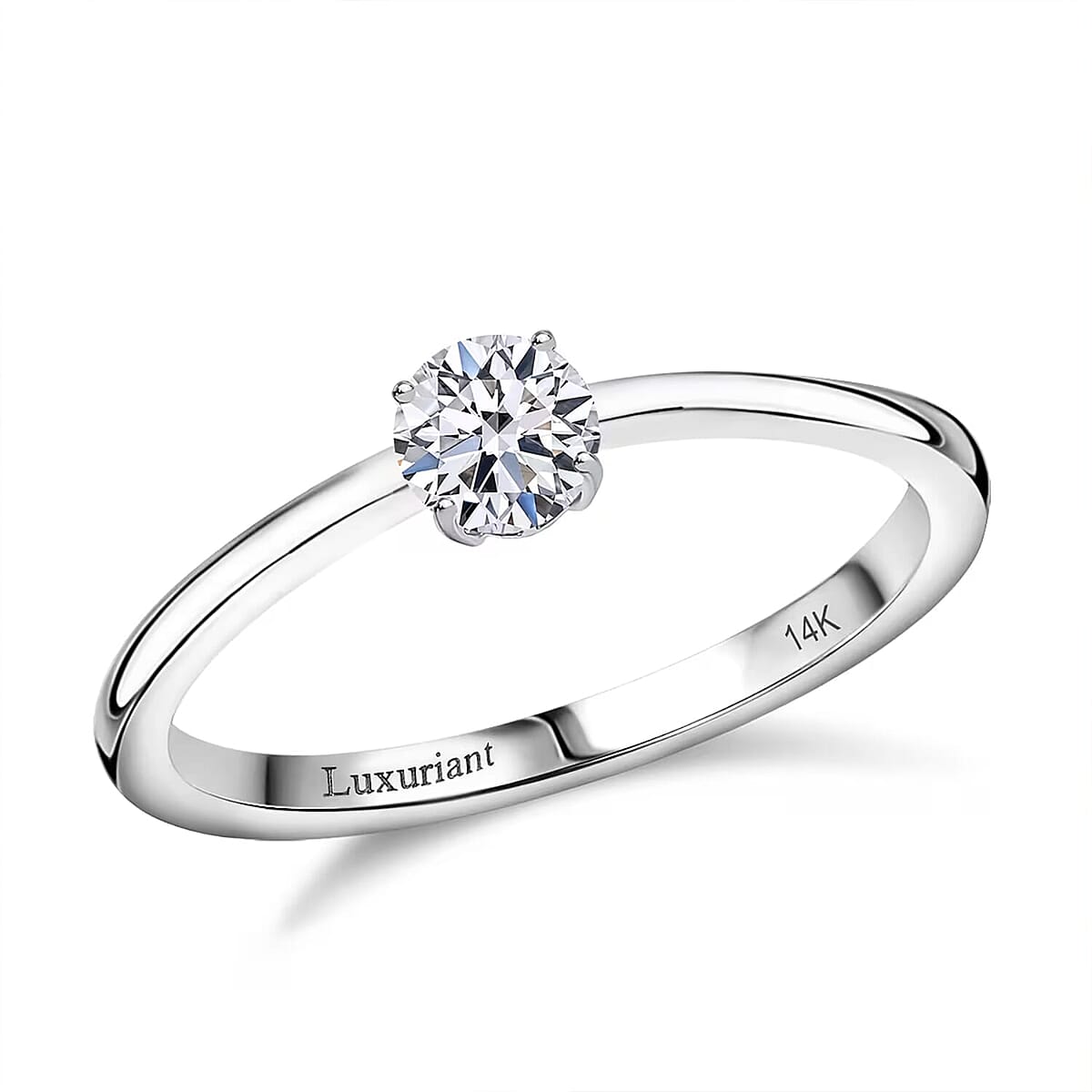 Luxuriant Lab Grown Diamond E-F VS 0.50 ctw Solitaire Ring in 14K White Gold (Size 10.0) (Del. in 10-12 Days) image number 0