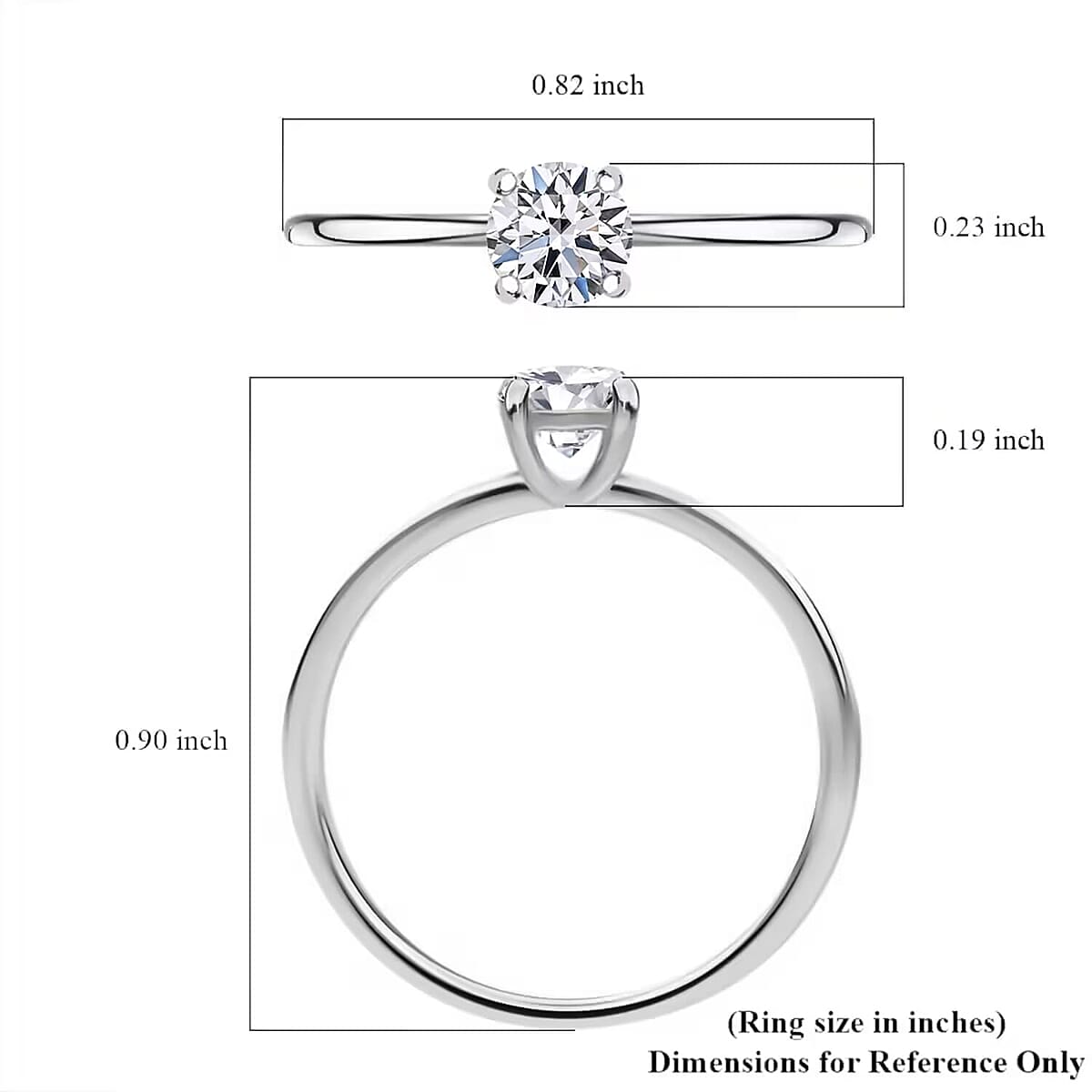 Luxuriant Lab Grown Diamond E-F VS 0.50 ctw Solitaire Ring in 14K White Gold (Size 10.0) (Del. in 10-12 Days) image number 9