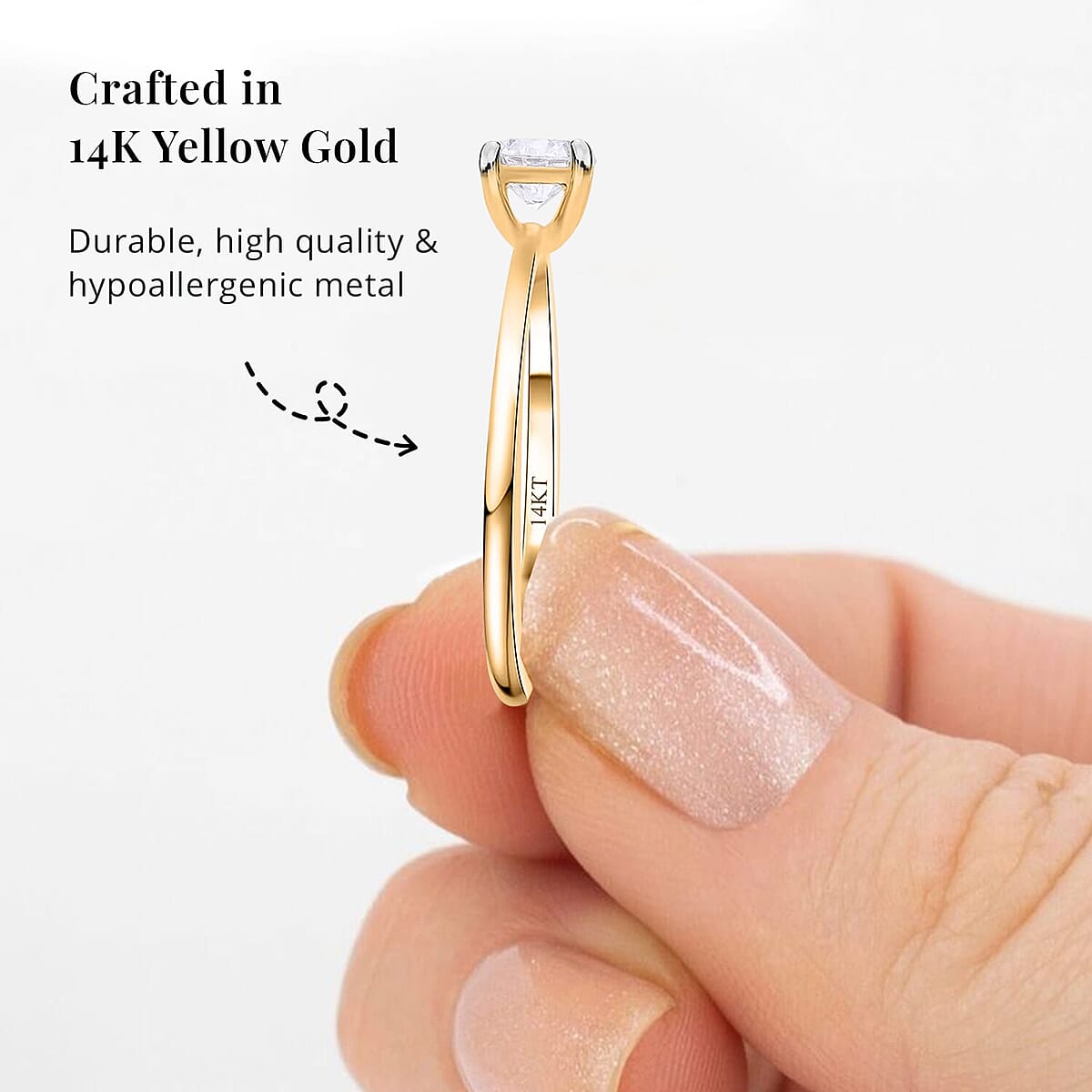 Luxuriant Lab Grown Diamond E-F VS 0.50 ctw Solitaire Ring in 14K Yellow Gold (Size 10.0) (Del. in 10-12 Days) image number 4