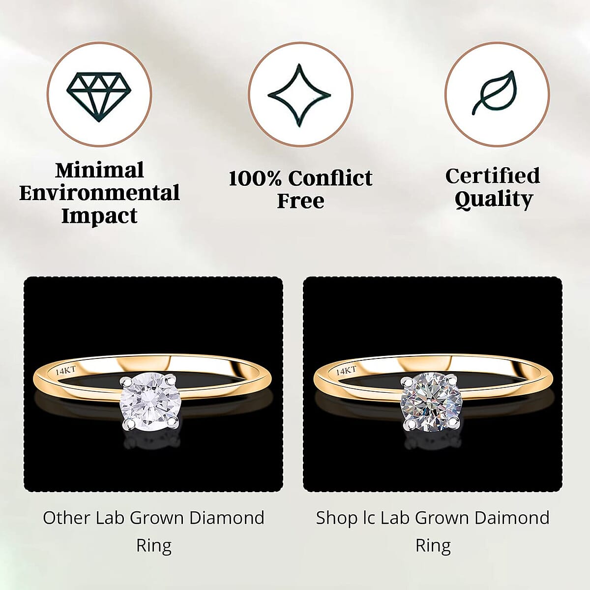 Luxuriant Lab Grown Diamond E-F VS 0.50 ctw Solitaire Ring in 14K Yellow Gold (Size 12.0) (Del. in 10-12 Days) image number 6