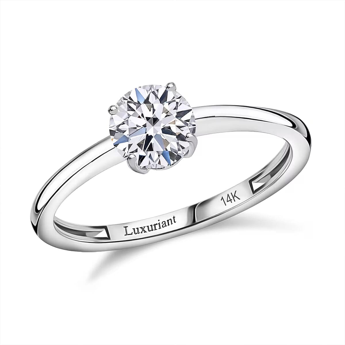 IGI Certified Luxuriant Lab Grown Diamond E-F VS 1.00 ctw Solitaire Ring in 14K White Gold (Size 11.5) (Del. in 10-12 Days) image number 0