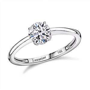 IGI Certified Luxuriant Lab Grown Diamond E-F VS 1.00 ctw Solitaire Ring in 14K White Gold (Size 11.5) (Del. in 10-12 Days)