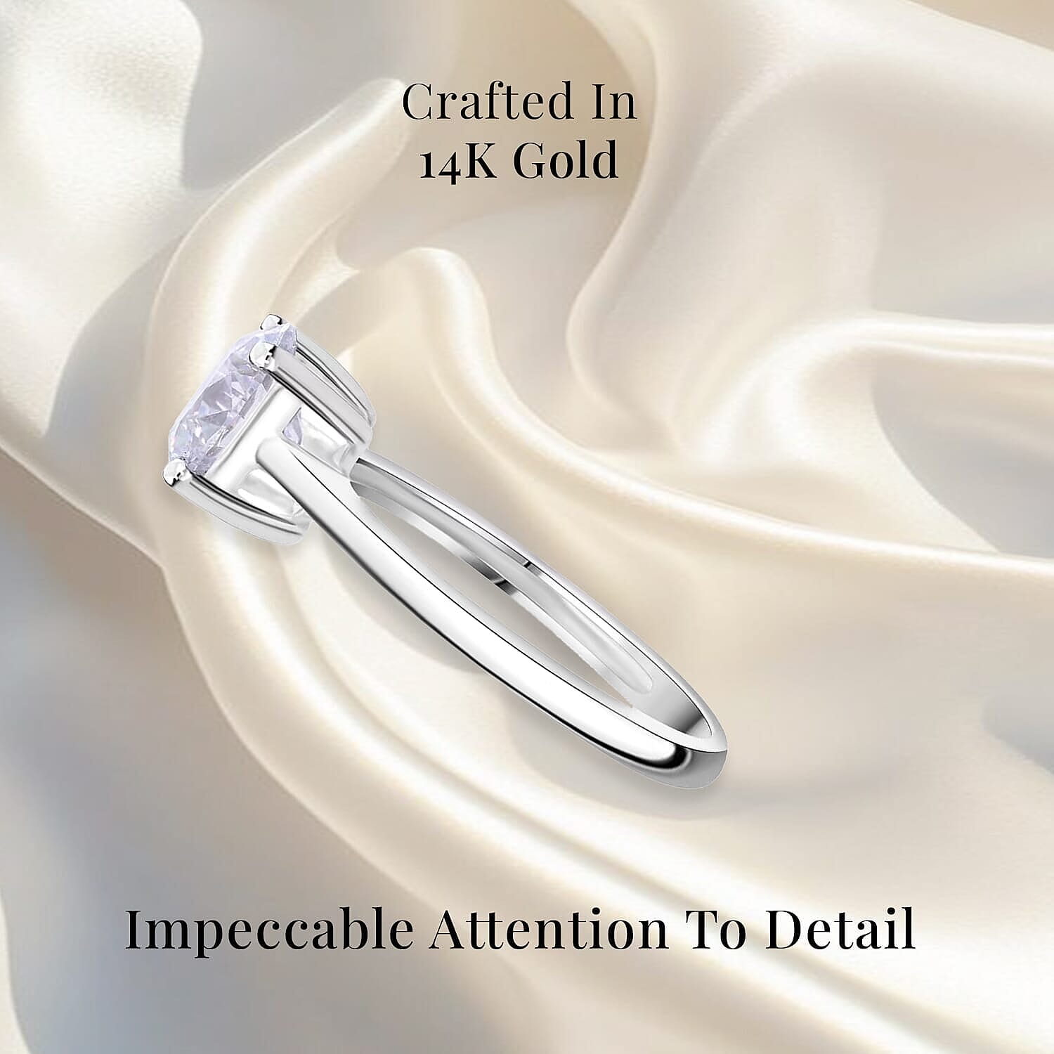 IGI Certified Luxuriant Lab Grown Diamond E-F VS 1.00 ctw Solitaire Ring in 14K White Gold (Size 11.5)