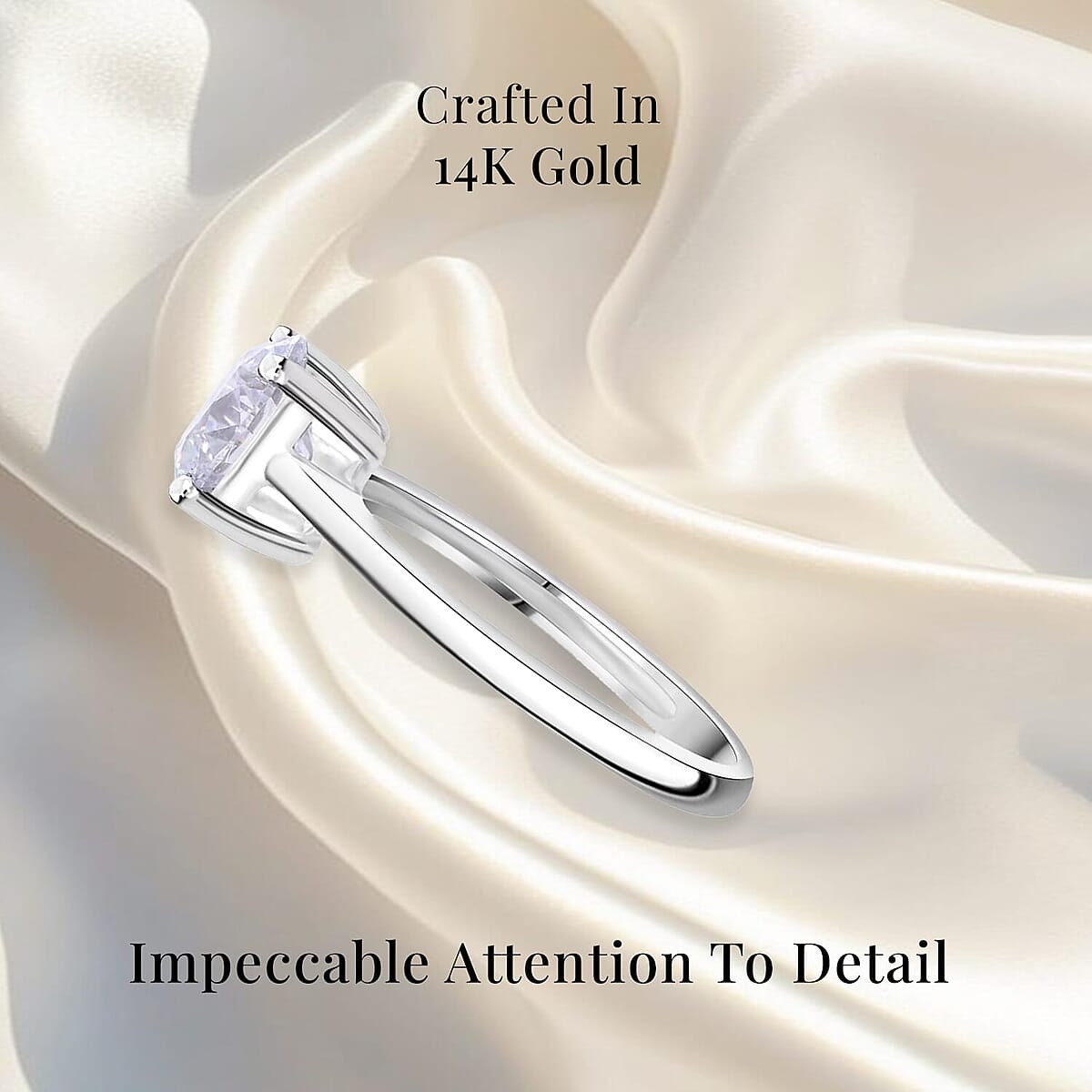 IGI Certified Luxuriant Lab Grown Diamond E-F VS 1.00 ctw Solitaire Ring in 14K White Gold (Size 11.5) (Del. in 10-12 Days) image number 2