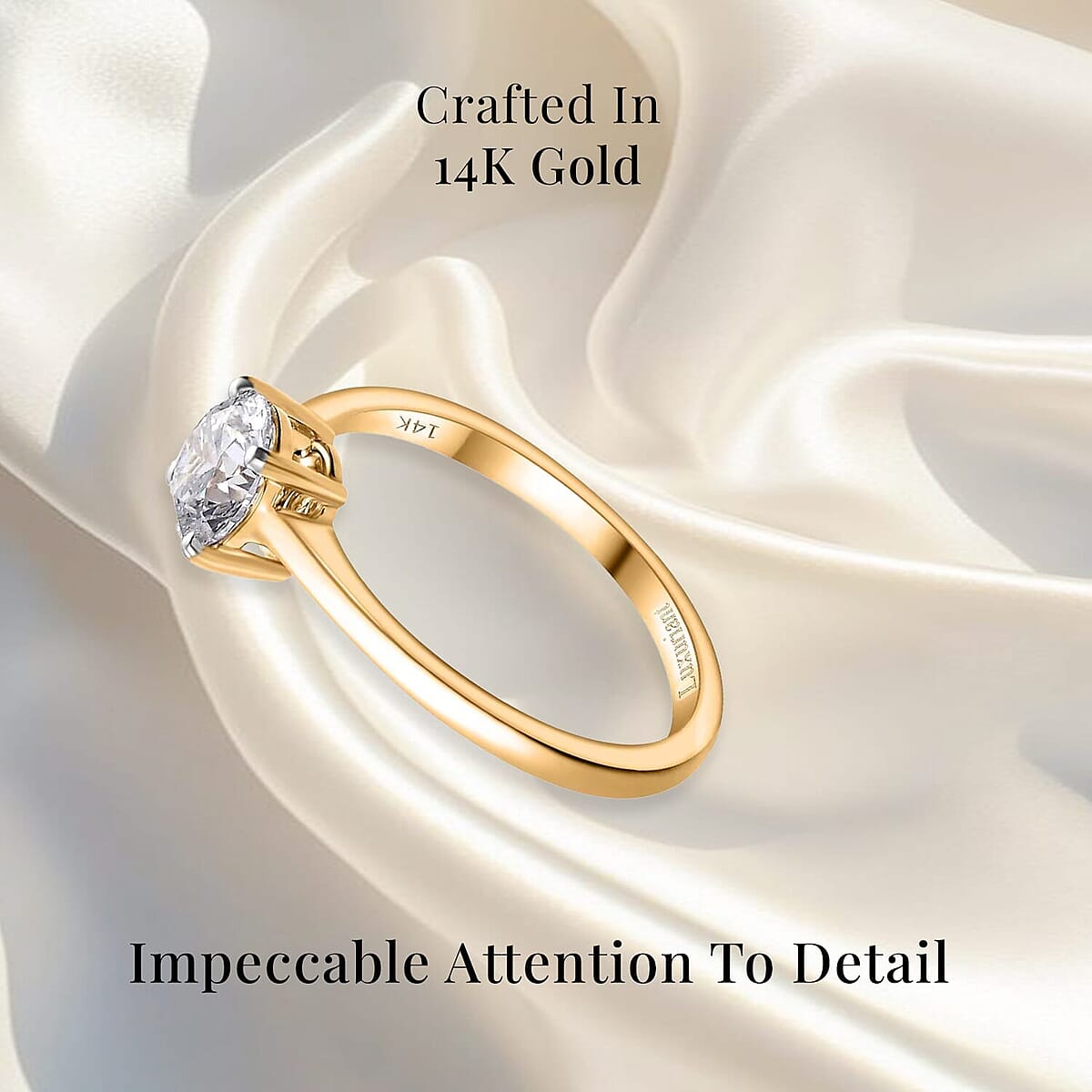 IGI Certified Luxuriant Lab Grown Diamond E-F VS 1.00 ctw Solitaire Ring in 14K Yellow Gold (Size 10.0) (Del. in 10-12 Days) image number 2