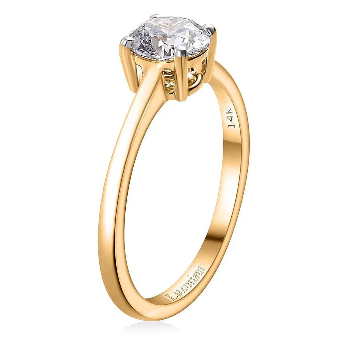 IGI Certified Luxuriant Lab Grown Diamond E-F VS 1.00 ctw Solitaire Ring in 14K Yellow Gold (Size 10.0) (Del. in 10-12 Days) image number 8