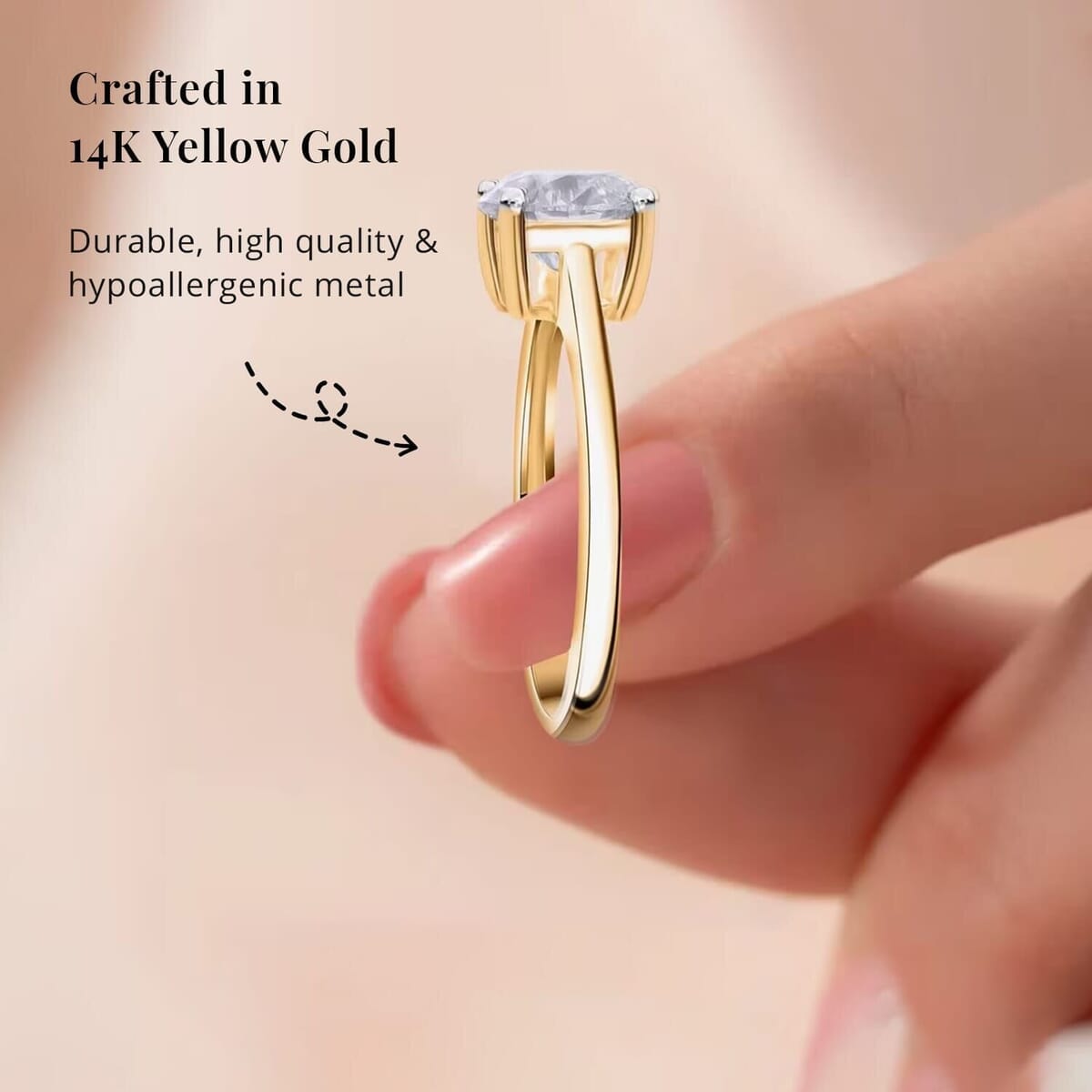 IGI Certified Luxuriant Lab Grown Diamond E-F VS 2.00 ctw Solitaire Ring in 14K Yellow Gold (Size 12.5) image number 3