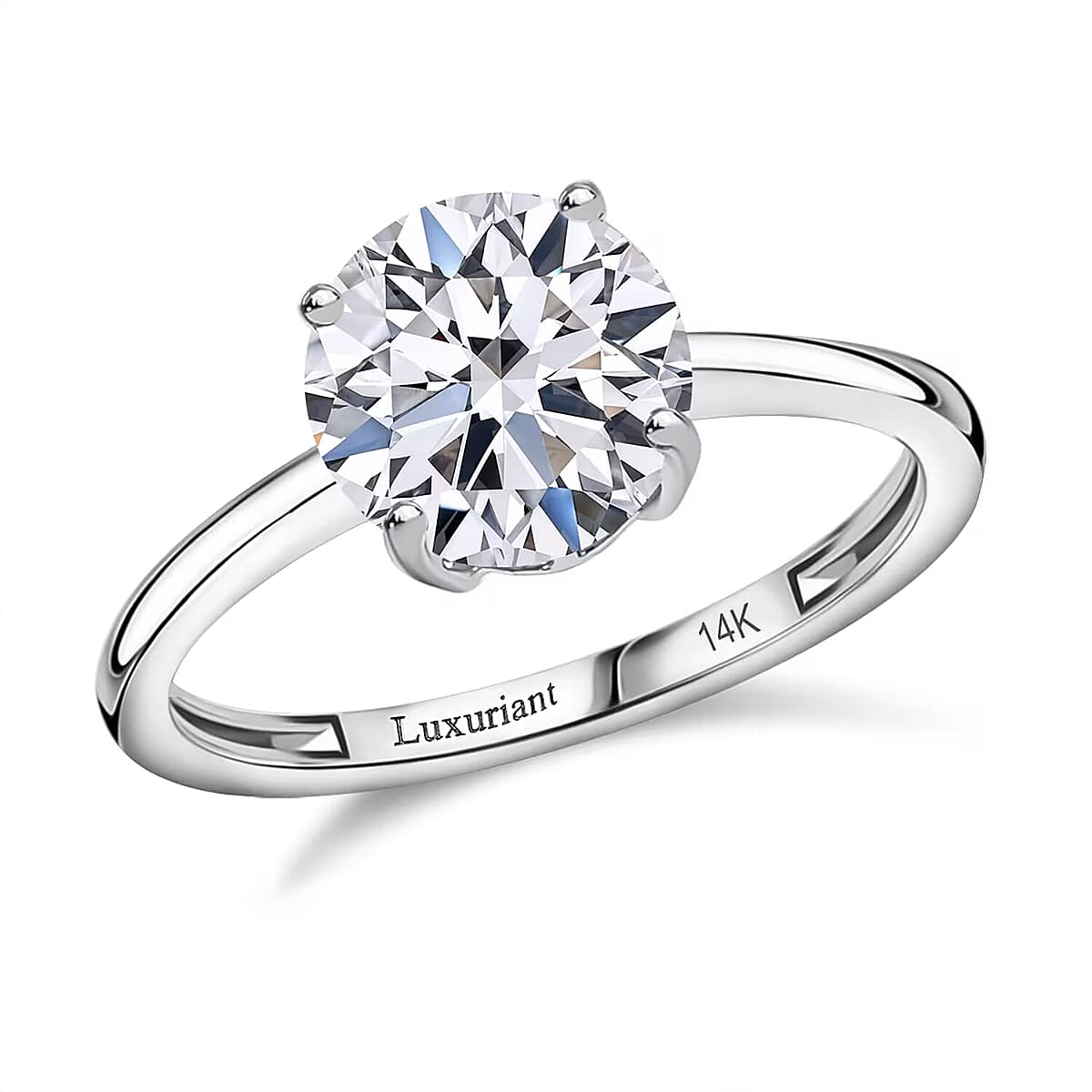 IGI Certified Luxuriant Lab Grown Diamond E-F VS 3.00 ctw Solitaire Ring in 14K White Gold (Size 10.0) (Del. in 10-12 Days) image number 0