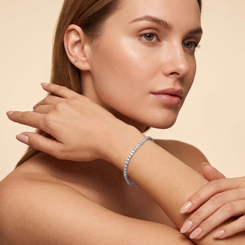 Luxuriant Lab Grown Diamond E-F VS 10.00 ctw Tennis Bracelet in 14K White Gold (6.50 In)