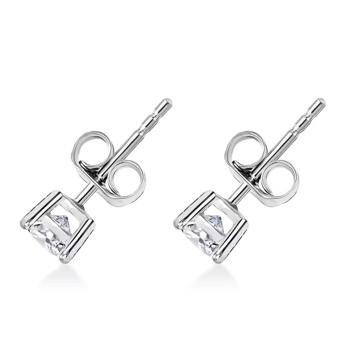 Luxuriant Lab Grown Diamond E-F VS 0.50 ctw Solitaire Stud Earrings in 14K White Gold image number 8