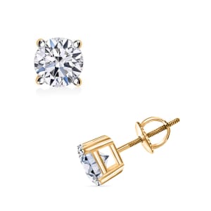 Luxuriant Lab Grown Diamond E-F VS 0.50 ctw Solitaire Stud Earrings in 14K Yellow Gold