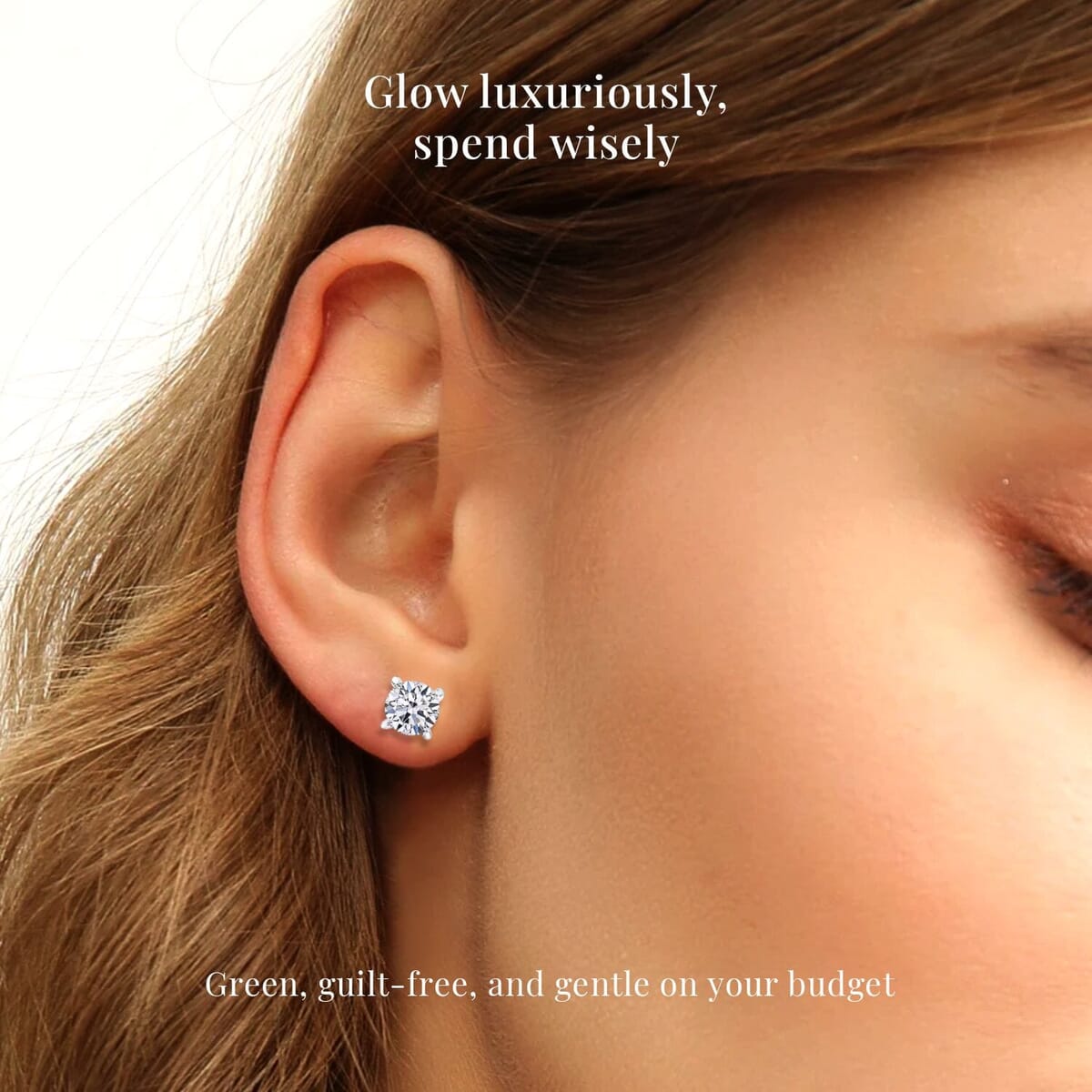 IGI Certified Luxuriant Lab Grown Diamond E-F VS 1.00 ctw Solitaire Stud Earrings in 14K White Gold image number 1