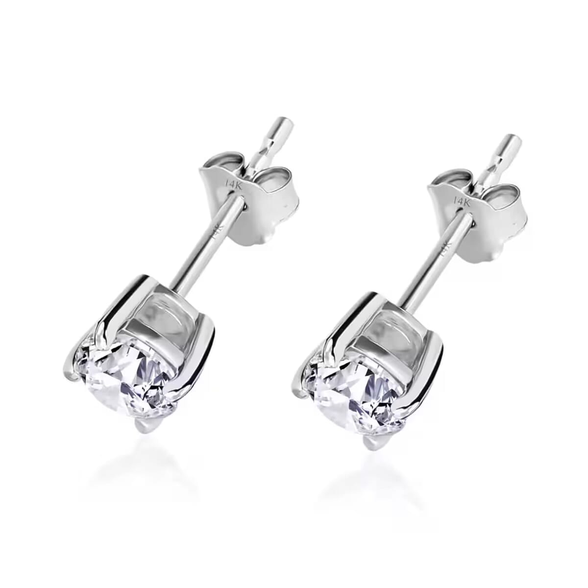 IGI Certified Luxuriant Lab Grown Diamond E-F VS 2.00 ctw Solitaire Stud Earrings in 14K White Gold image number 8