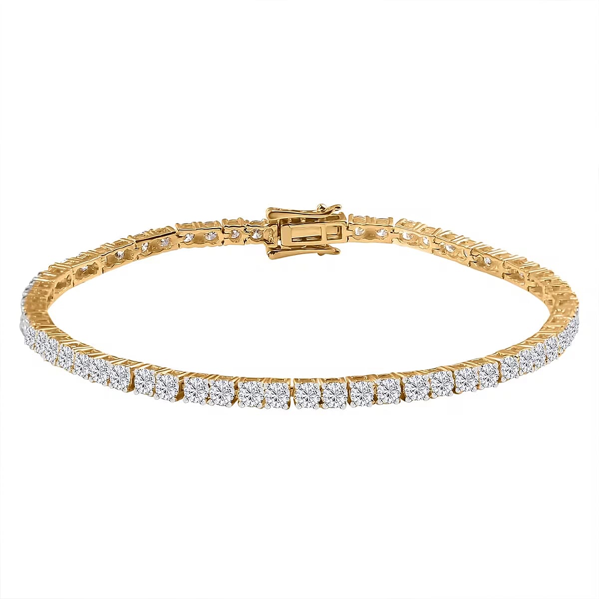 Luxuriant Lab Grown Diamond E-F VS 10.00 ctw Tennis Bracelet in 14K Yellow Gold (7.25 In) image number 0