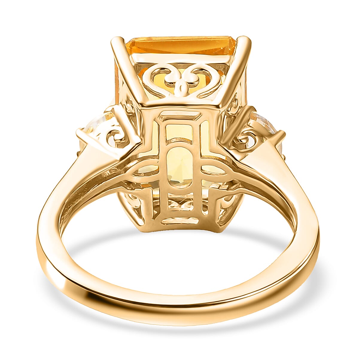 D'Joy Yellow Labradorite and White Topaz 7.10 ctw Celestial Fire Ring in 18K Vermeil Yellow Gold Over Sterling Silver (Size 10.0) image number 4