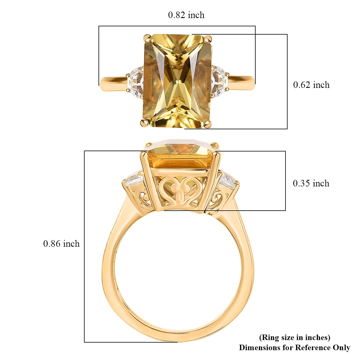 D'Joy Yellow Labradorite and White Topaz 7.10 ctw Celestial Fire Ring in 18K Vermeil Yellow Gold Over Sterling Silver (Size 10.0) image number 5