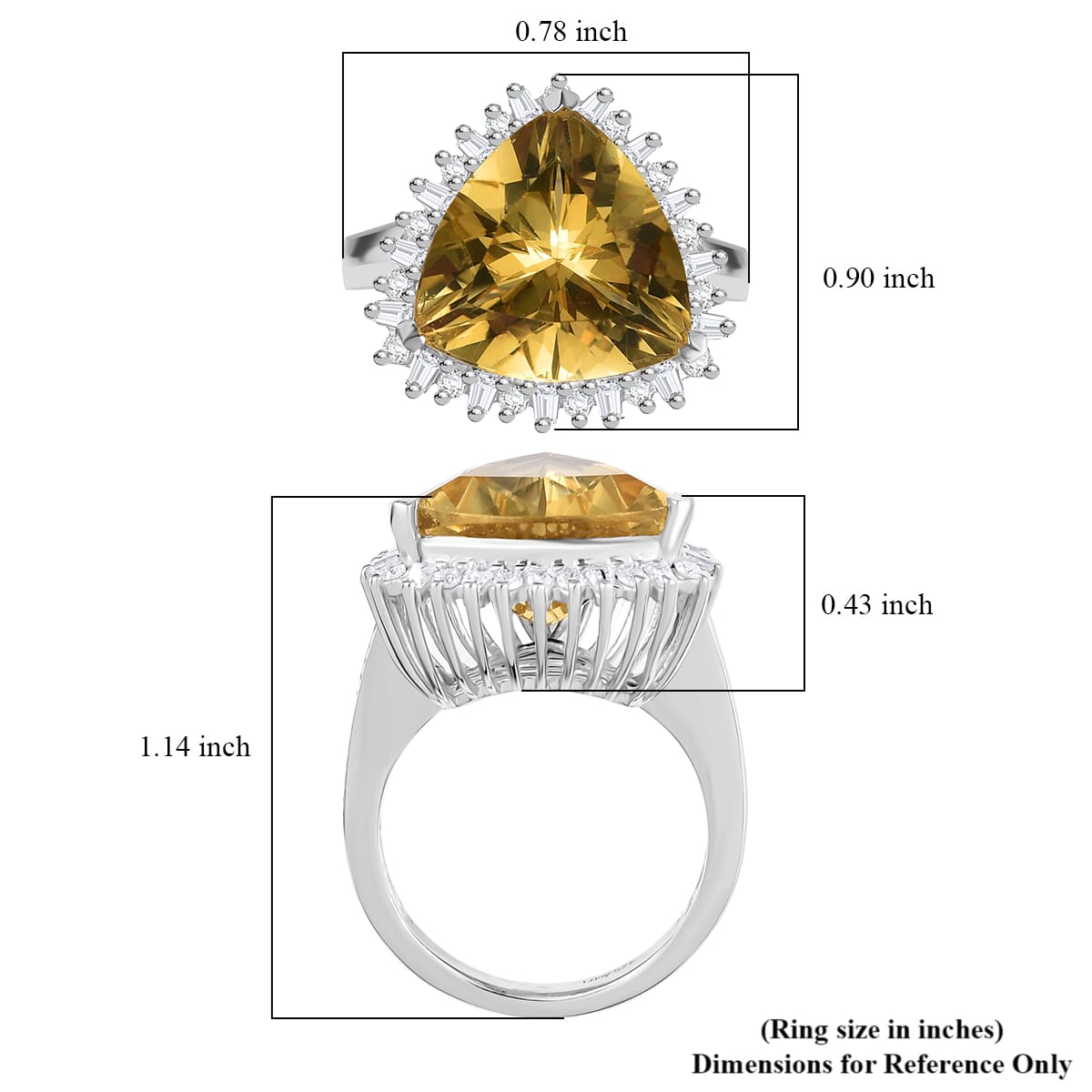 D’joy Yellow Labradorite and Moissanite 8.50 ctw Solar Crown Ring in Rhodium Over Sterling Silver (Size 10.0)  image number 5