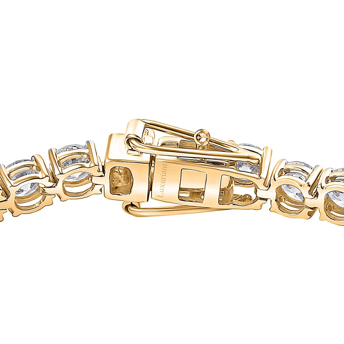 Luxuriant Lab Grown Diamond E-F VS Bracelet in 18K Vermeil Yellow Gold Over Sterling Silver (6.50 In) 10.00 ctw image number 3