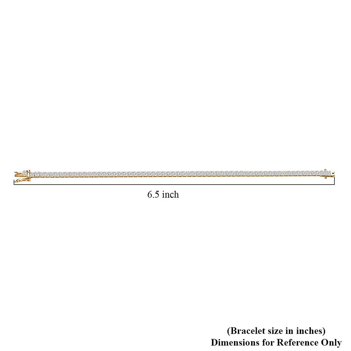Luxuriant Lab Grown Diamond E-F VS Bracelet in 18K Vermeil Yellow Gold Over Sterling Silver (6.50 In) 10.00 ctw image number 6