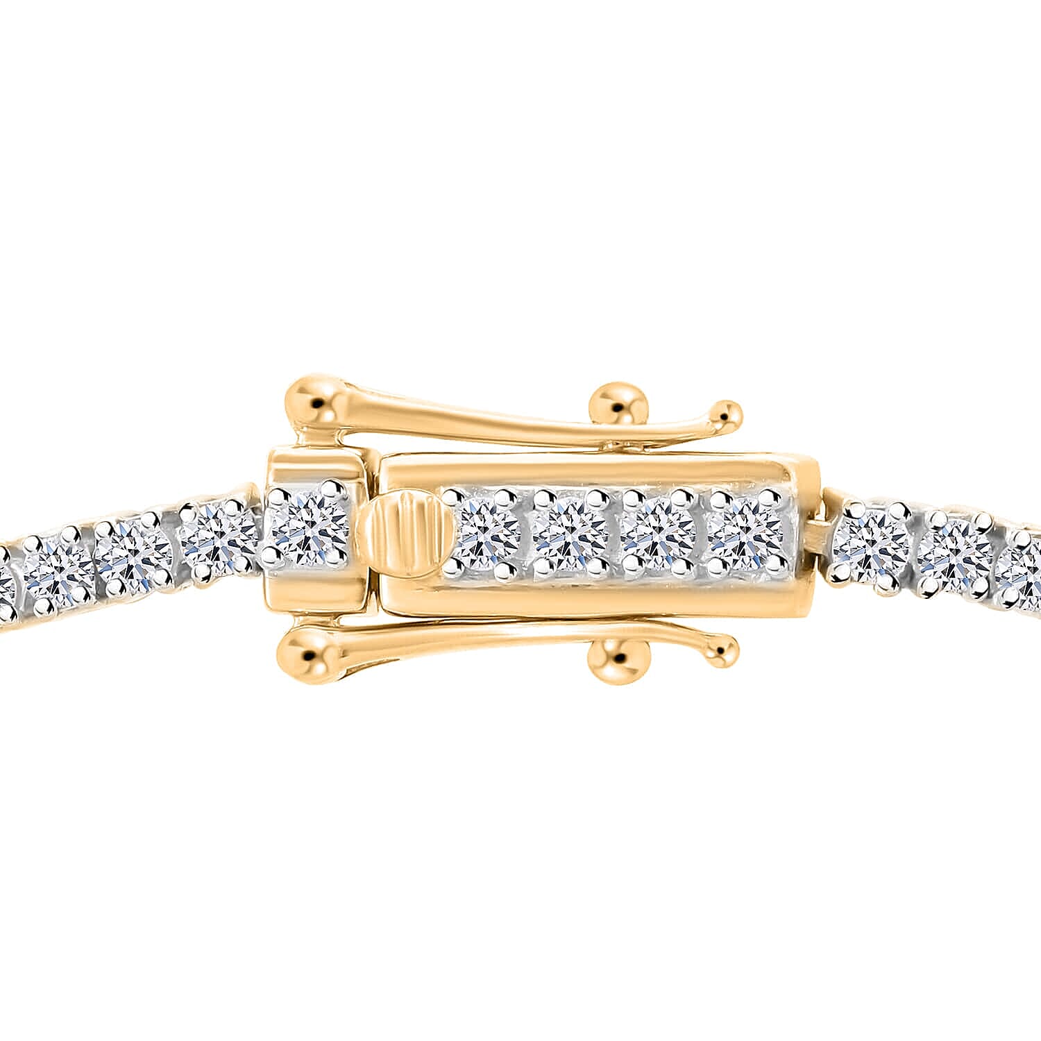 Luxuriant Lab Grown Diamond E-F VS 3.00 ctw Bracelet in 18K Vermeil Yellow Gold Over Sterling Silver (6.50 In) (Del. in 10-12 Days)