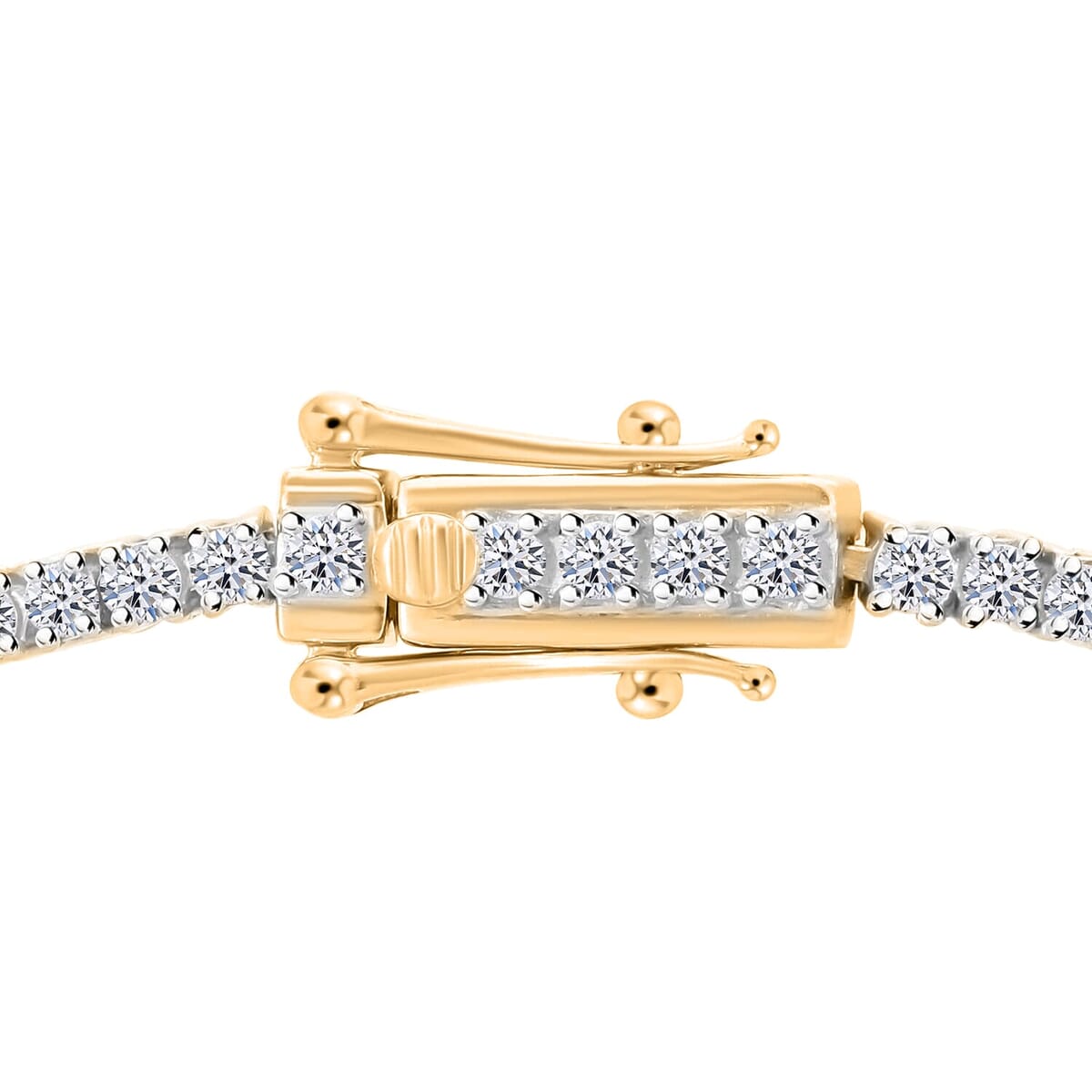 Luxuriant Lab Grown Diamond E-F VS Bracelet in 18K Vermeil Yellow Gold Over Sterling Silver (6.50 In) 3.00 ctw image number 4