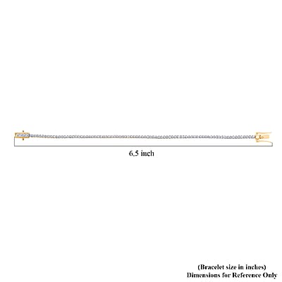 Luxuriant Lab Grown Diamond E-F VS 3.00 ctw Bracelet in 18K Vermeil Yellow Gold Over Sterling Silver (6.50 In)